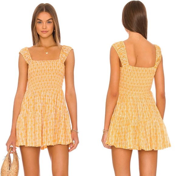 Free People Dresses & Skirts - 🌟NWT-FREE PEOPLE Sweet Annie Mini Dress-Size Small-Sunshine Combo color